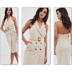 ASOS design sexy safari tux midi dress